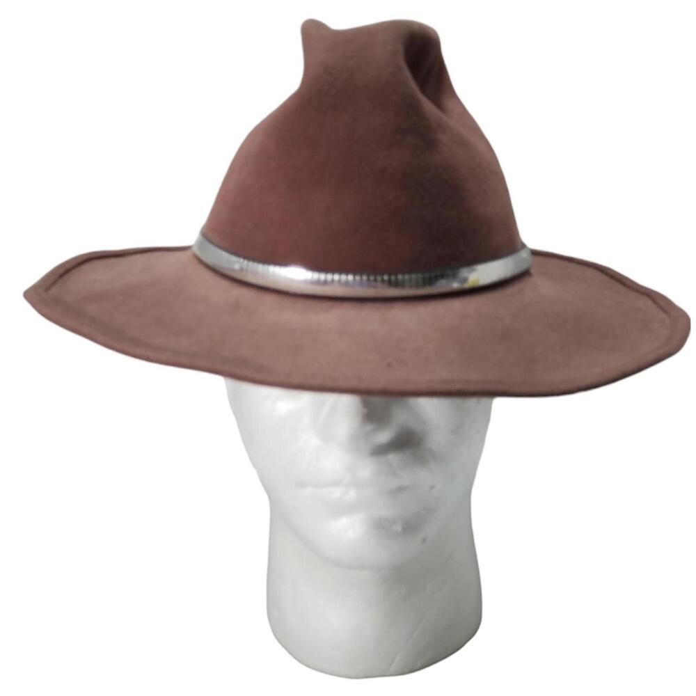 Vintage Eddy Bros By Chris Eddy Brown Wool Cowboy Thunder Hat Size 7 1/8
